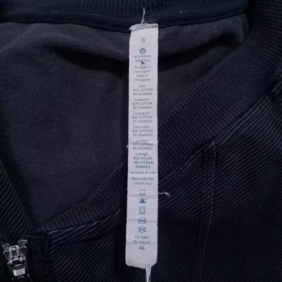 Lululemon Mula Bundle Wrap Jacket 6 Small Telemark Black Print Striped Gray - Picture 7 of 7